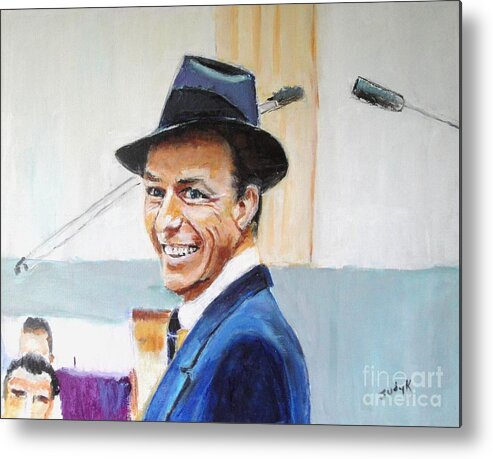 Frank Sinatra Metal Print featuring the painting That's Life by Judy Kay