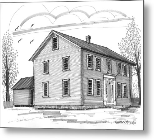 Vermont Metal Print featuring the drawing The Alexander Twilight House by Richard Wambach