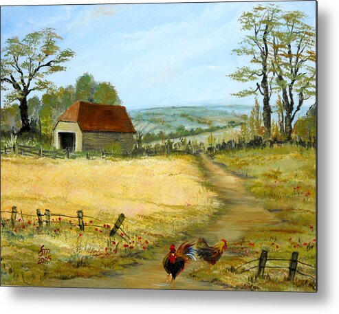 Farm Metal Print featuring the painting The Barn at the Farm by Dorothy Maier
