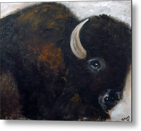 American Bison Metal Print featuring the painting The Gift by Barbie Batson