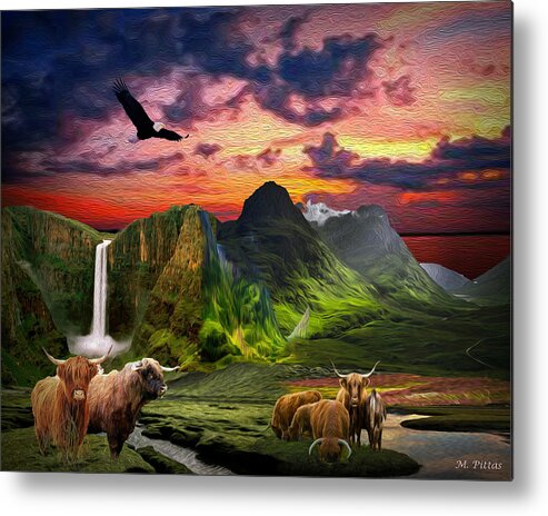  Metal Print featuring the painting The Highlands by Michael Pittas