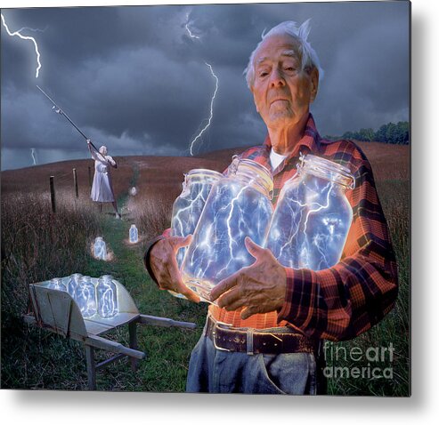 Lightning Metal Print featuring the photograph The Lightning Catchers by Bryan Allen