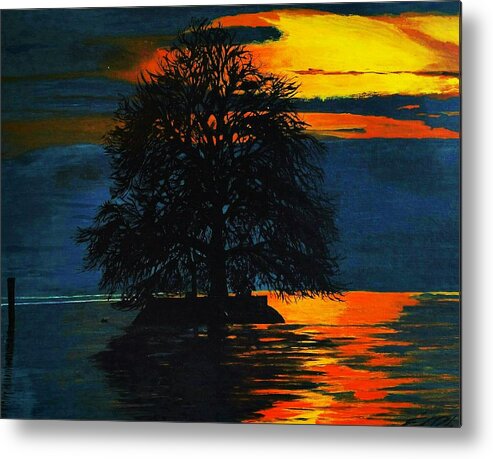 Painting Metal Print featuring the painting The Lonely Tree by Edward Pebworth