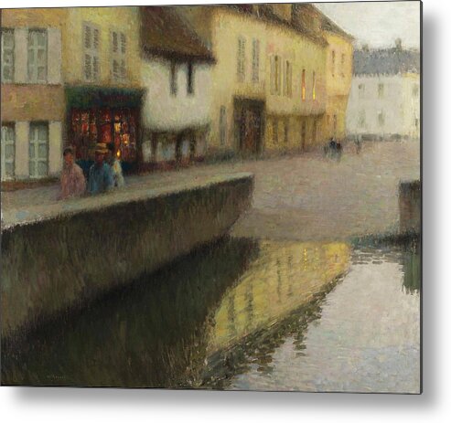 Henri Le Sidaner Metal Print featuring the painting The Mirror by Henri Le Sidaner
