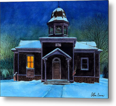 Landscape Metal Print featuring the painting The Old School House by Arthur Barnes