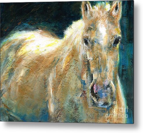 Horses Metal Print featuring the painting The Palomino by Frances Marino