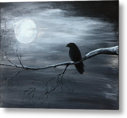 Raven Metal Print featuring the painting The Raven piece 2 of 2 by Gray Artus