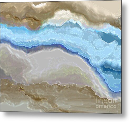 Abstract Digital Art Metal Print featuring the digital art The River by Lena Wilhite