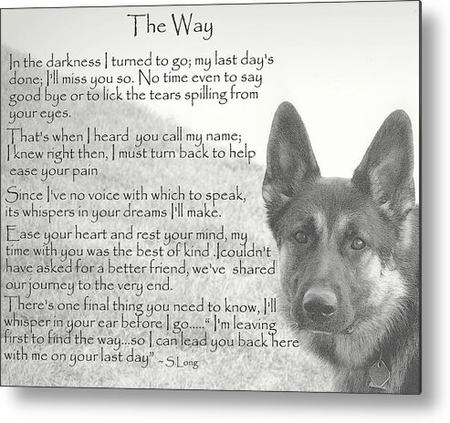 Quote Metal Print featuring the photograph The Way by Sue Long