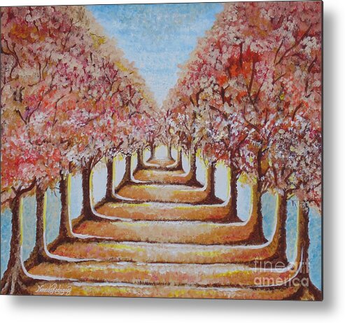 Trees Metal Print featuring the painting The Way The Truth The Life by Nereida Rodriguez
