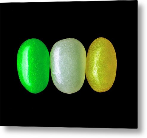 Cooking Metal Print featuring the photograph Three Jelly Beans by Romulo Yanes