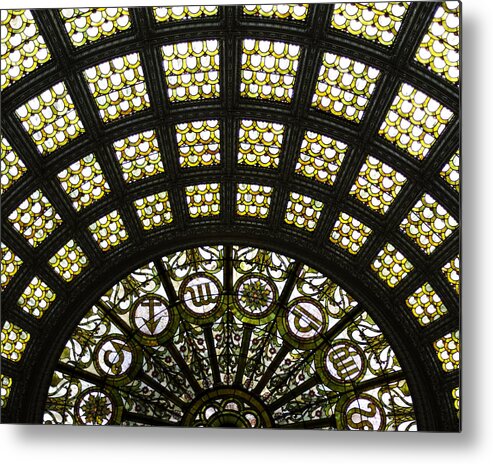 Tiffany Stained Glass Metal Print featuring the photograph Tiffany - Chicago Architecture Photography by Melanie Alexandra Price