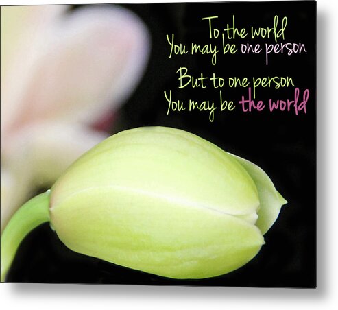 Becky Metal Print featuring the photograph To the world you may be one person by Becky Lodes