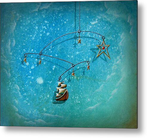 Boat Metal Print featuring the painting Treasure Hunter by Cindy Thornton