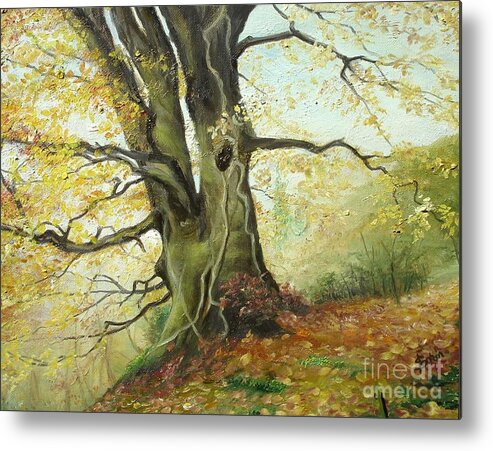 Tree Metal Print featuring the painting Tree by Sorin Apostolescu