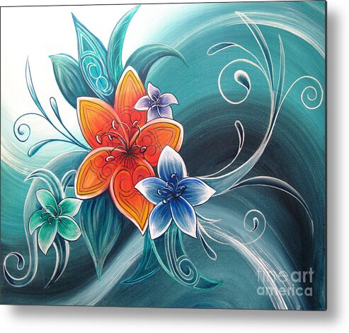 Tropical Metal Print featuring the painting Tropical Tahi by Reina Cottier