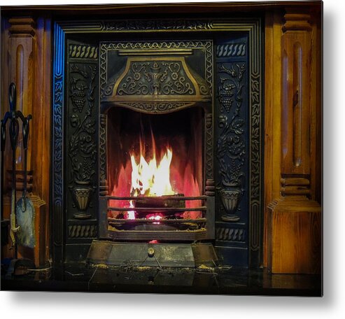 Ireland Metal Print featuring the photograph Turf fire in Irish Cottage by James Truett