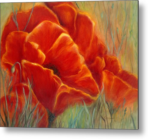 Red Metal Print featuring the painting Tuscan Breeze by Kathy Lynn Goldbach