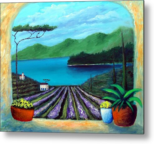 Tuscan Panorama Metal Print featuring the painting Tuscan Panorama by Larry Cirigliano