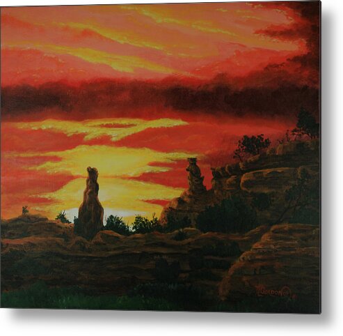 Landscape Metal Print featuring the painting Two Brothers by Timithy L Gordon