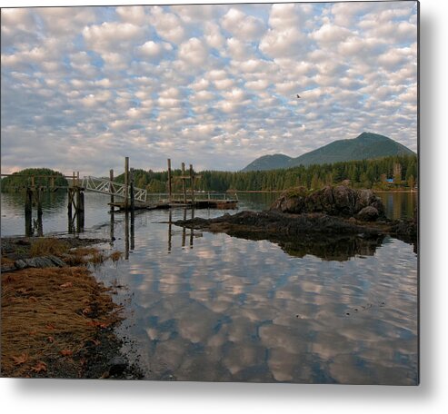 Clouds Metal Print featuring the photograph Ucluelet Harbor Reflections by Allan Van Gasbeck