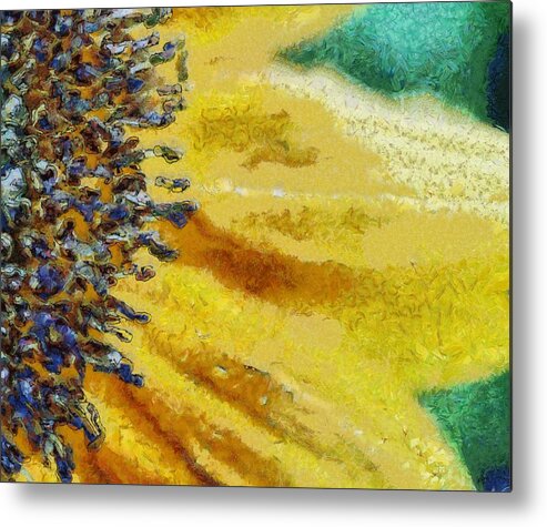 Sunflower Metal Print featuring the digital art Upclose by Sarah Sever