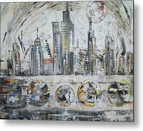  Metal Print featuring the painting Urban Rumble by Jacqui Hawk