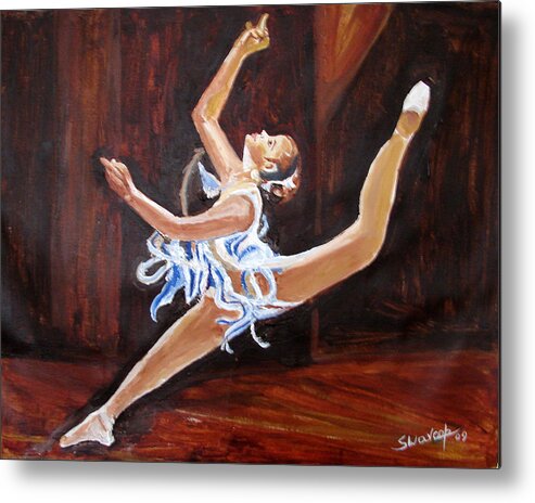 Us Ballet Dances.space Abstraction Paintings On Canvas In Oils Land Scape In Oils Abstracts Metal Print featuring the painting U.s Ballet Dance-5 by Anand Swaroop Manchiraju