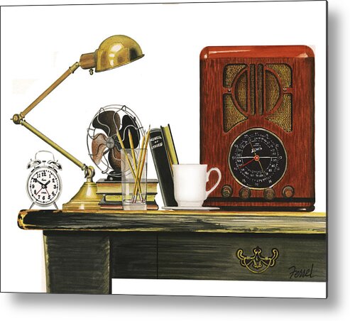 Radio Metal Print featuring the painting Vestiges Of Time by Ferrel Cordle