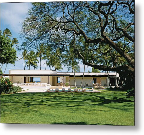 No People Metal Print featuring the photograph View Of Resort With Lawn by Mary E. Nichols