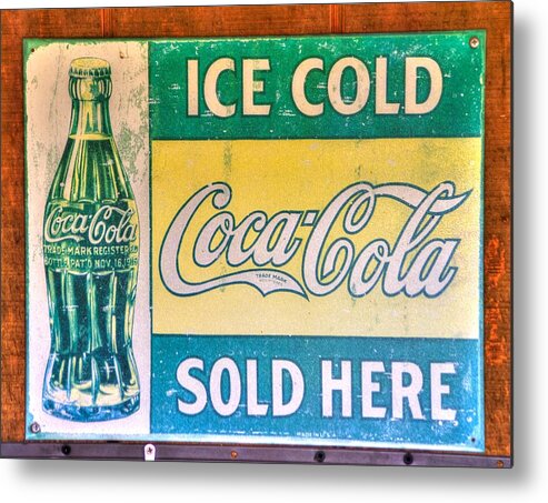 Coca Cola Metal Print featuring the photograph Vintage Coca Cola Sign by Michael Mazaika