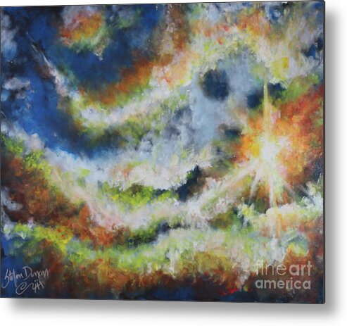 Impressionism Metal Print featuring the painting Vision In The Clouds by Stefan Duncan