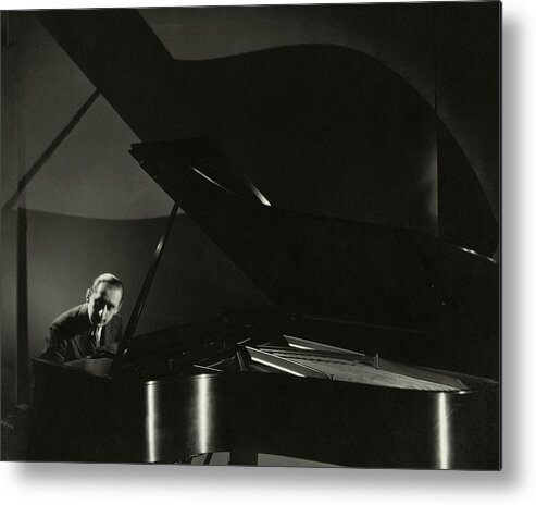 Music Metal Print featuring the photograph Vladimir Horowitz At A Grand Piano by Edward Steichen