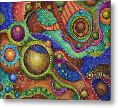 Circles Metal Print featuring the painting Voyage by Tanielle Childers