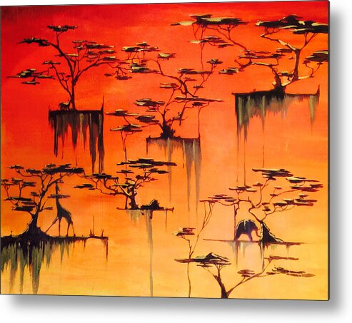 Africa Metal Print featuring the painting Wandering Mind by Ksenia VanderHoff