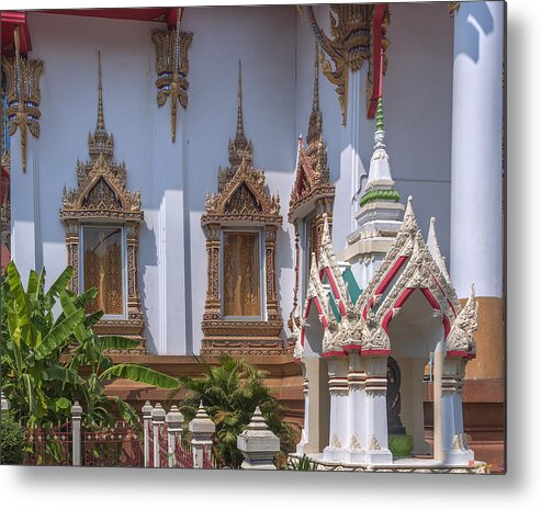 Temple Metal Print featuring the photograph Wat Dokmai Phra Ubosot Windows DTHB1778 by Gerry Gantt
