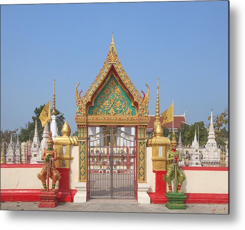 Scenic Metal Print featuring the photograph Wat Kampaeng Phra Ubosot Gate DTHA0141 by Gerry Gantt