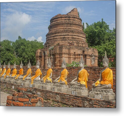 Scenic Metal Print featuring the photograph Wat Phra Chao Phya-Thai Buddha Images and Ruined Chedi DTHA005 by Gerry Gantt