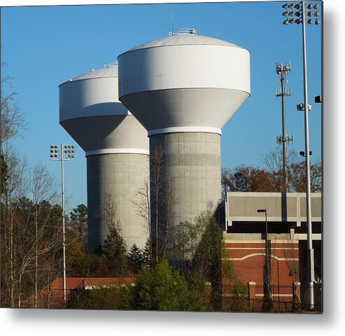 Water Metal Print featuring the photograph Water Tanks by Pete Trenholm