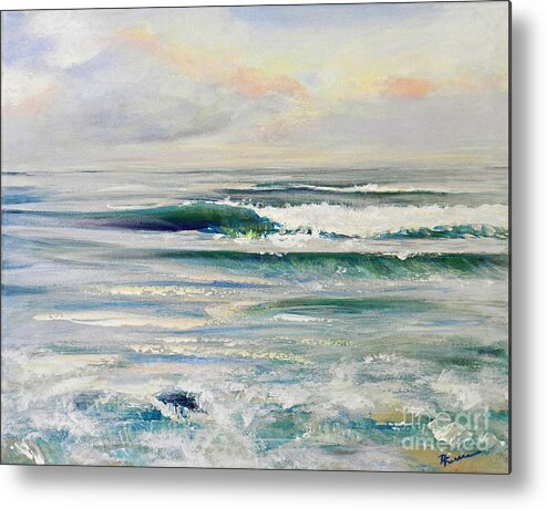 Landscape Metal Print featuring the painting Wave Music by Deborah Ferree