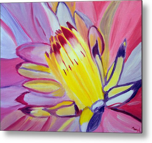 Flower Metal Print featuring the painting Welcoming the Sun by Meryl Goudey