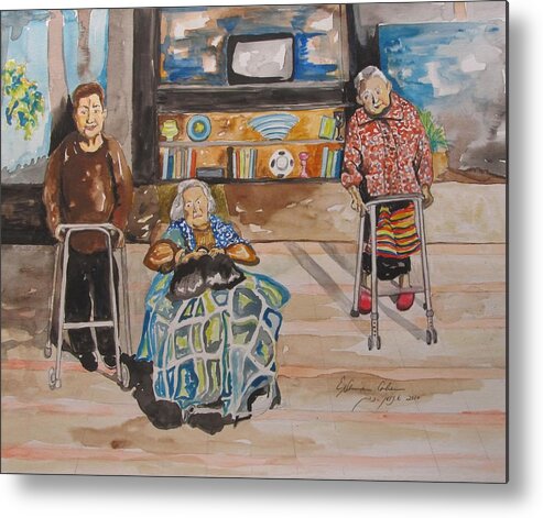 We're Still Here Metal Print featuring the painting We're Still Here by Esther Newman-Cohen