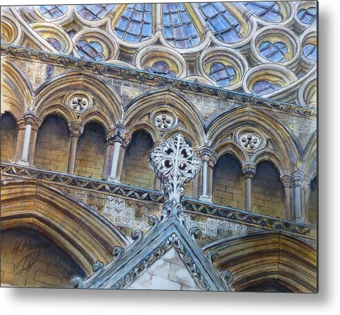 Architecture Metal Print featuring the painting Westminster Abbey II by Henrieta Maneva