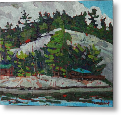 Whitefish Metal Print featuring the painting Whitefish River Cottages by Phil Chadwick