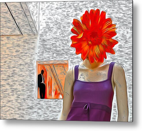 Abstract Metal Print featuring the photograph Will She or Won't She? by Jim Painter