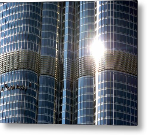 World's Tallest Building Metal Print featuring the photograph Window Cleaners Burj Khalifa by Henry Kowalski