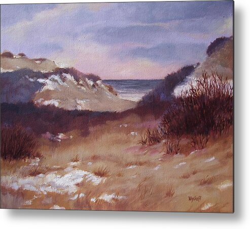 Winter Metal Print featuring the painting Winter Dunes by Karol Wyckoff
