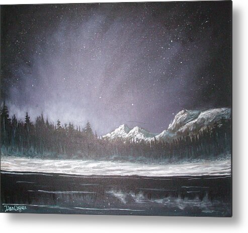 Acrylic Metal Print featuring the painting Winters Night by Dan Wagner