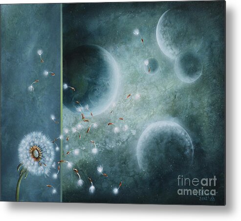 Space Metal Print featuring the painting With a prayer by Lachri