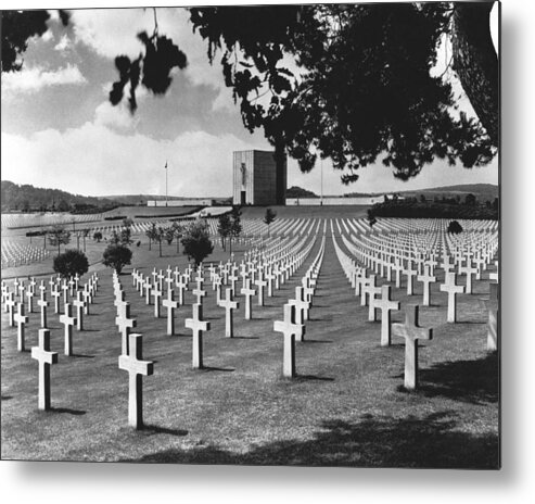 1940s Metal Print featuring the photograph WWII Lorraine Cemetery by Underwood Archives